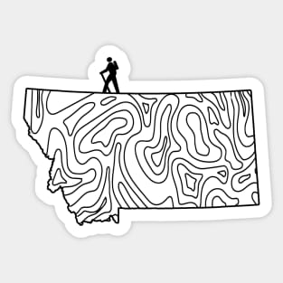 Get Lost Hiking Topographic Art Hike Montana State Map Sticker